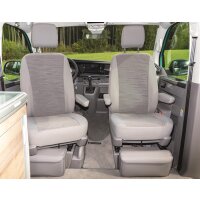 Second Skin coprisedili, per sedile cabina guida completo con airbag laterali, VW T6.1/T6 California Ocean und Coast, Design "Circuit Palladium"