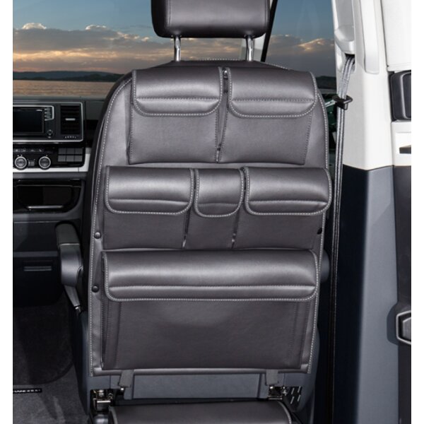 UTILITY Rückenlehne Fahrer-/Beifahrersitz, VW T6.1/T6/T5 California und Multivan, Design "Leder Titanschwarz"