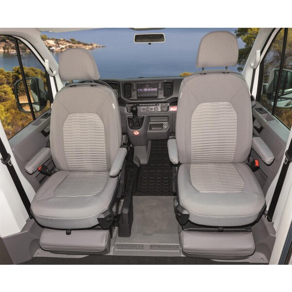 Second Skin fodere, per sedile cabina guida completo con airbag laterali,  VW Grand California 600 + 680, Design "Valley Palladium"