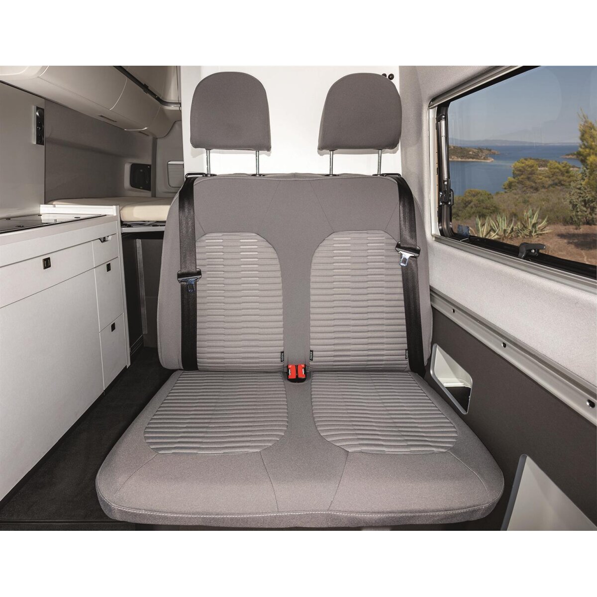 BREMER Coprisedili In Ecopelle Grigio Per Nissan Pixo - Con Motivo Trapuntato E Tasche Anteriori - OT409 - 5