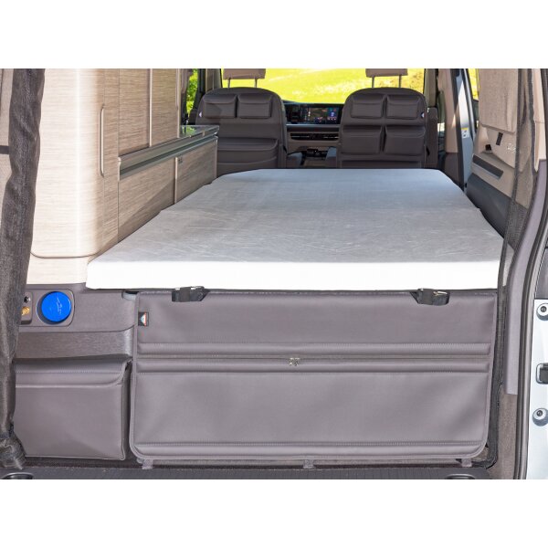 Lenzuolo con angoli iXTEND ® letto pieghevole originale, design "Single-Jersey", bianco, VW T7 California Ocean/Coast