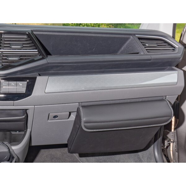 TIALO ® Glovebox für VW T6.1  Design "Leder Titanschwarz"