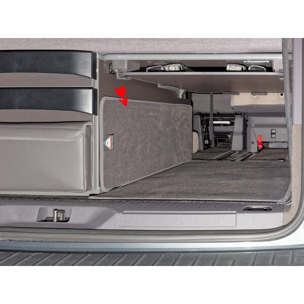 Schutzmatte Schrank original VW-Heckküche, Design "Raven", VW T7 Beach Camper/Caddy 5