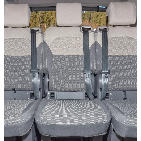 Second Skin ® Schonbezug Mittelsitz (2. Sitzreihe), Design "Ribella Sandwick/Raven", VW T7 Beach Camper/Tour
