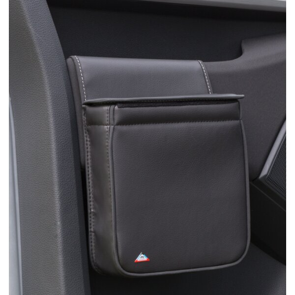 MULTIBOX - VW T6 fissare alla portiera destra della cabina guida - termica o come cestino, Design pelle Nero Titanio 